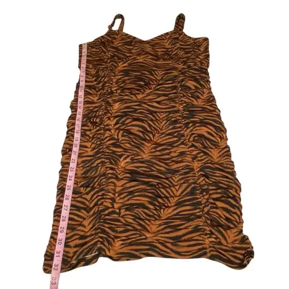 Torrid Studio Knit Shirred Bodycon Dress Brown Tiger Print 14 16 1X NWT Clubwear - Picture 15 of 16